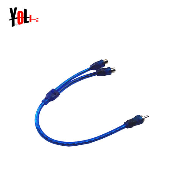 High Grade Y Adaptor Blue RCA Cable Audio Video Cable